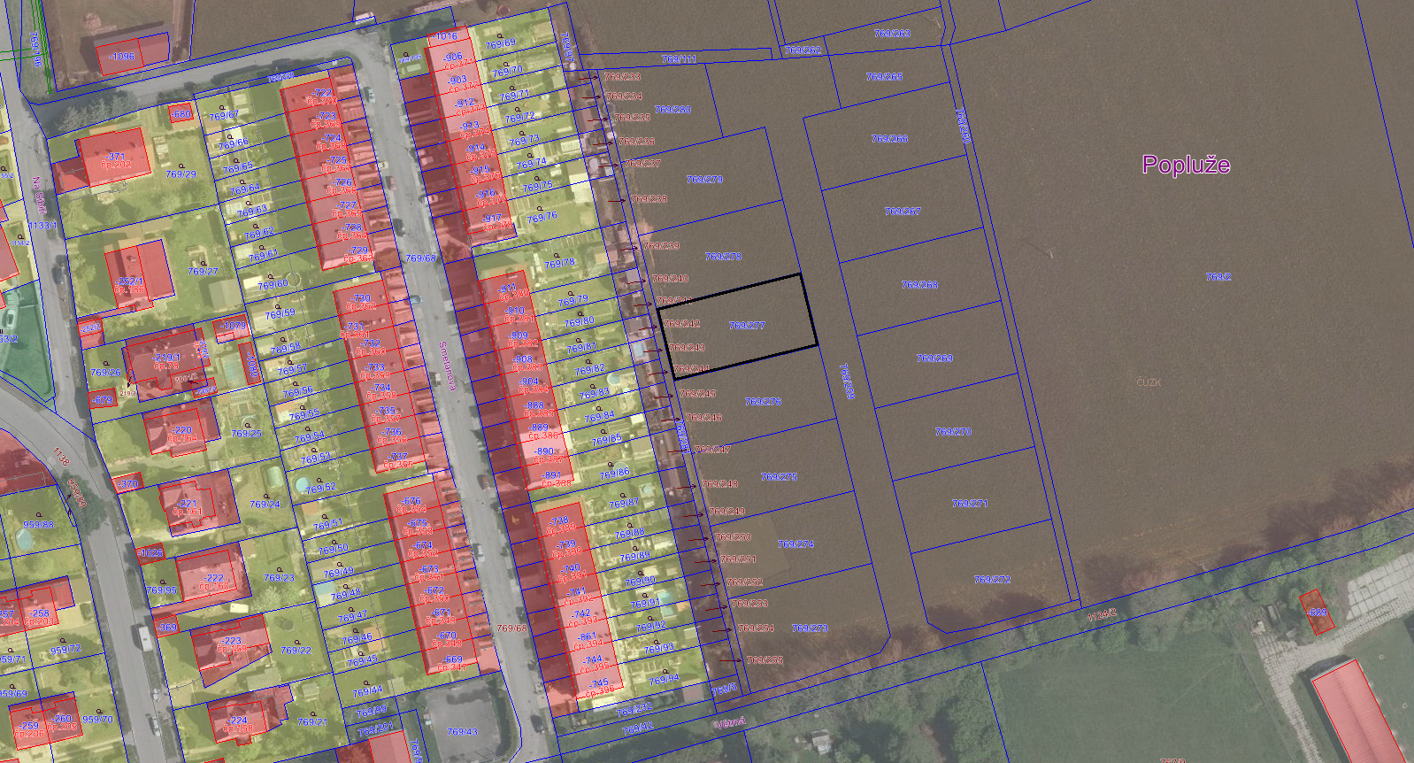 Prodej stavebního pozemku p. č. 769/277 o výměře 719 m²