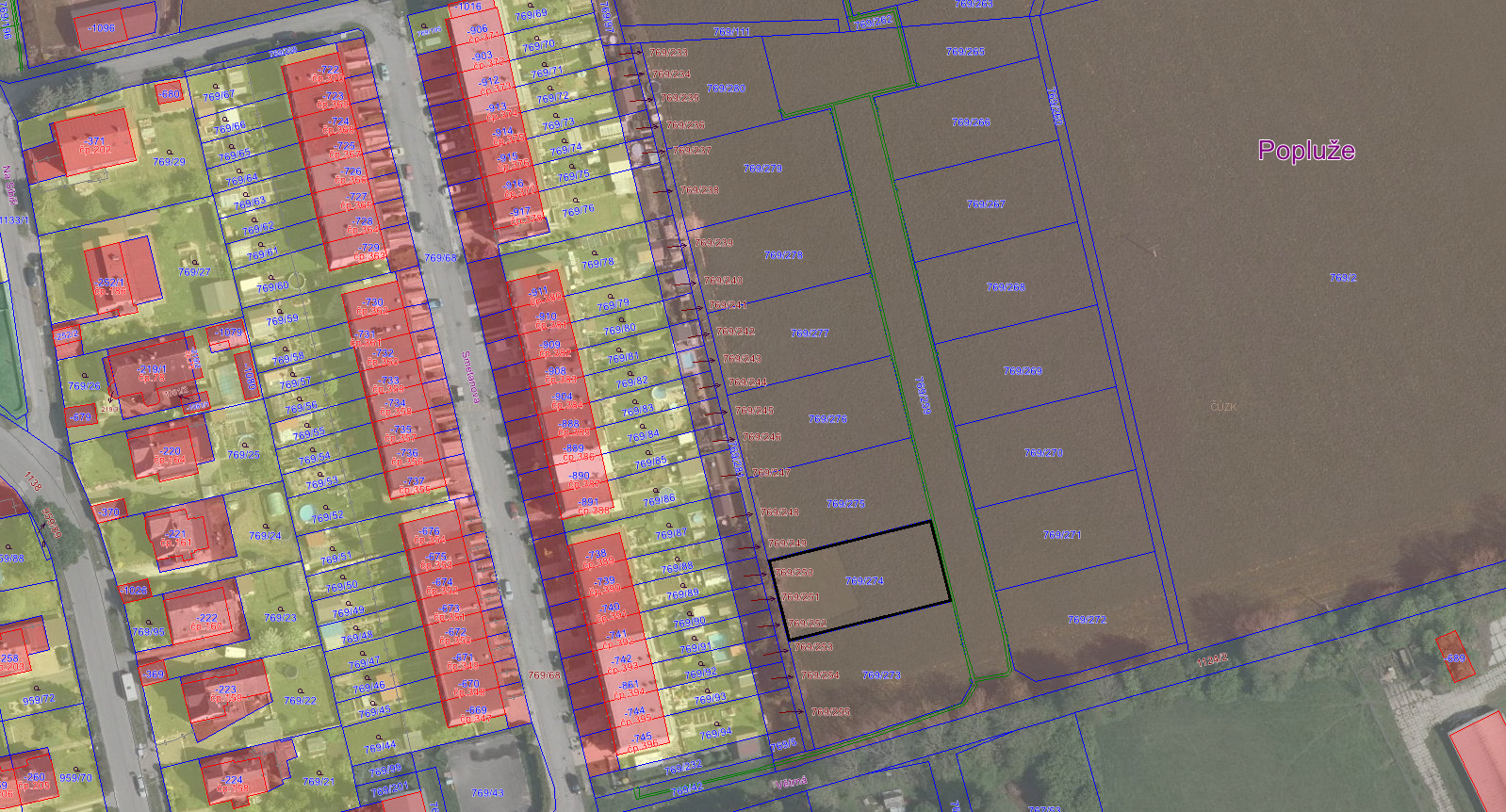 Prodej stavebního pozemku p. č. 769/274 o výměře 719 m²