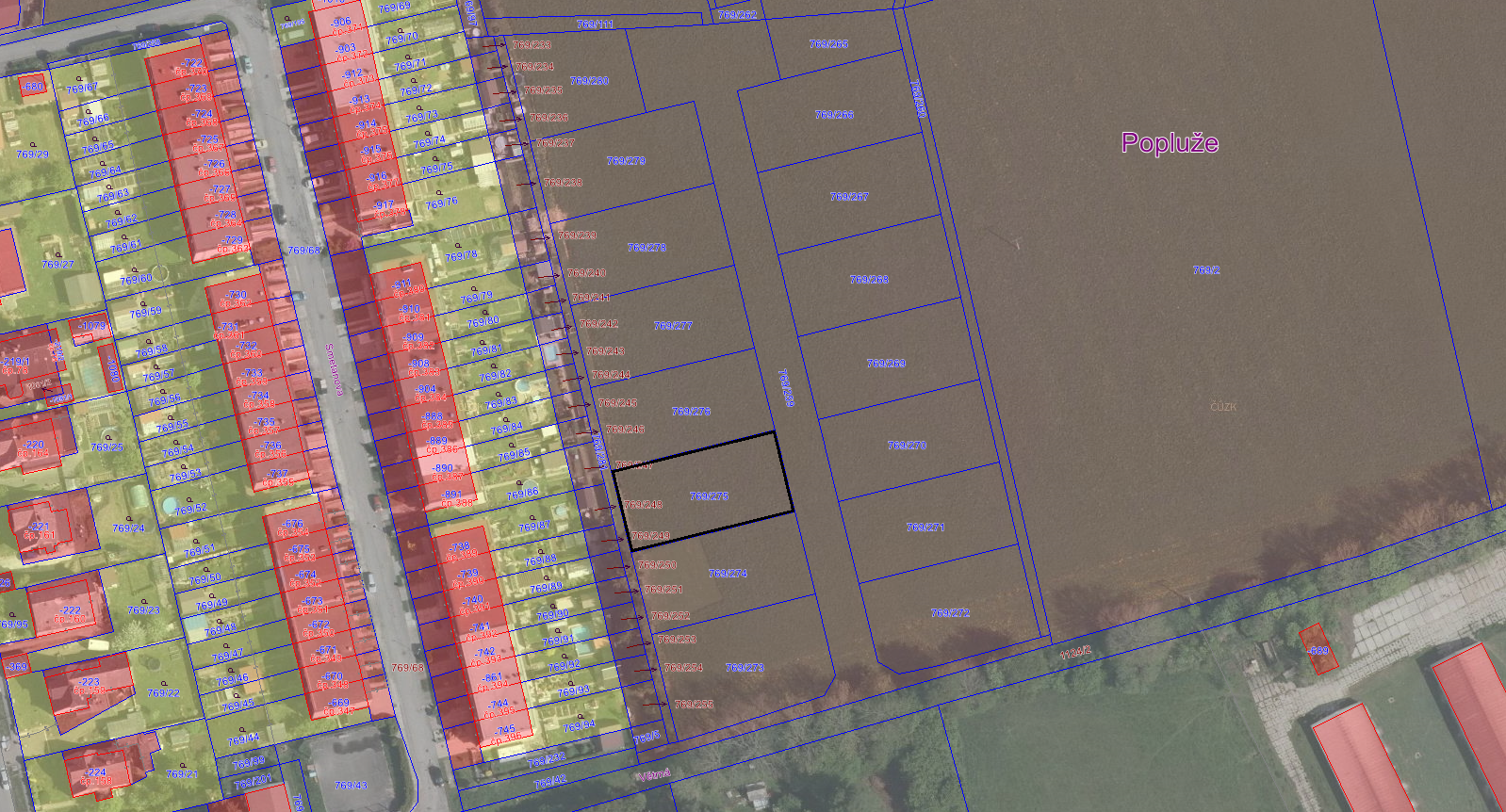 Prodej stavebního pozemku p. č. 769/275 o výměře 719 m²